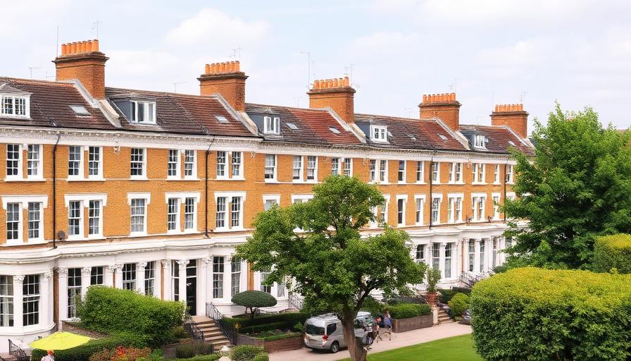 Victorian terrace houses in Clapham with period sash windows